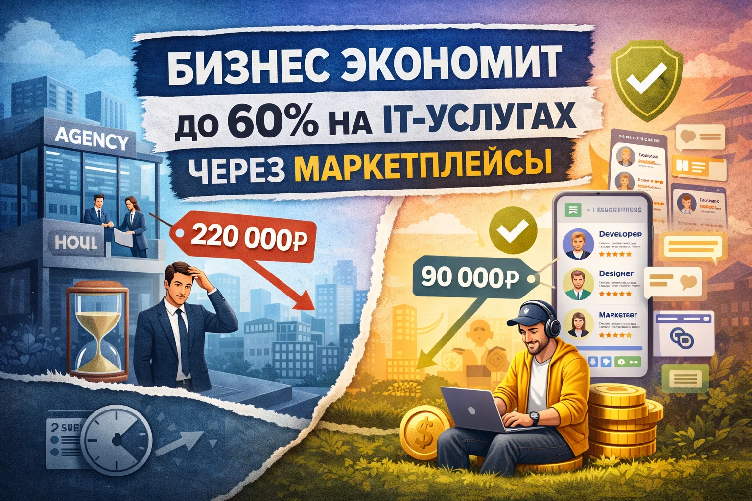 Как малый бизнес экономит до 60% бюджета, заказывая IT-услуги через маркетплейсы